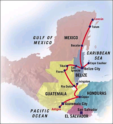 Guatemala Belize Map